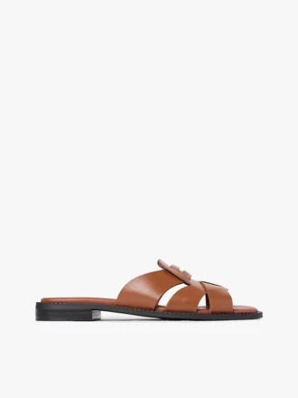 Sandales mocassins en cuir