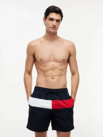 Short de bain 7&Prime; avec logo drapeau