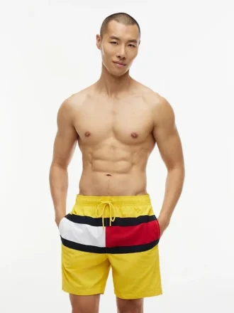 Short de bain 7&Prime; avec logo drapeau