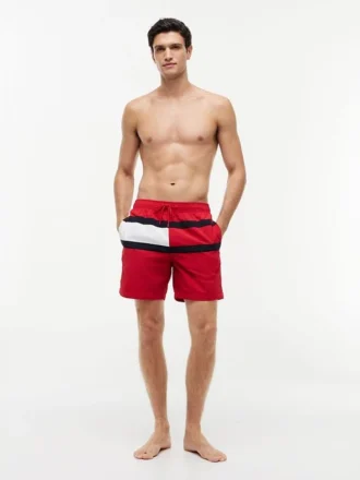 Short de bain 7&Prime; avec logo drapeau