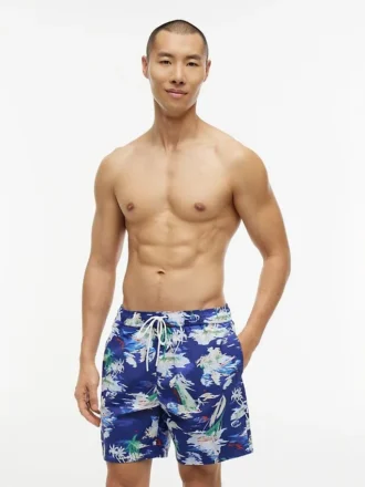 Short de bain 7&Prime; imprimé surf