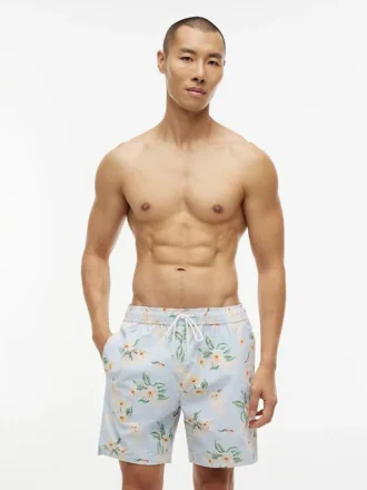 Short de bain à imprimé floral 18 cm
