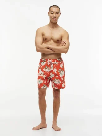 Short de bain à imprimé floral 18 cm
