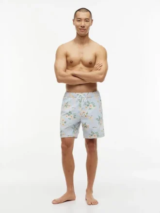 Short de bain à imprimé floral 18 cm