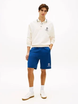 Short de survêtement en éponge à monogramme