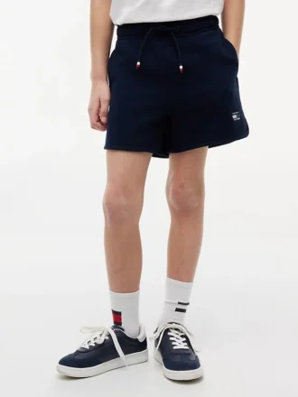 Short de survêtement pour enfant avec logo drapeau ton sur ton