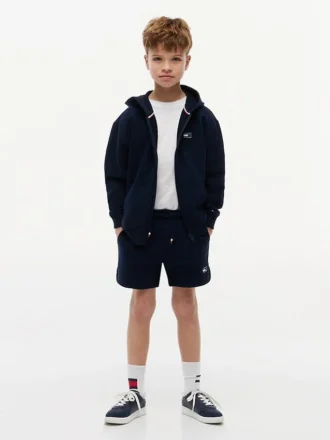 Short de survêtement pour enfant avec logo drapeau ton sur ton