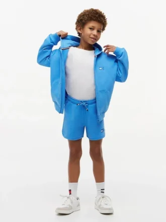 Short de survêtement pour enfant avec logo drapeau ton sur ton