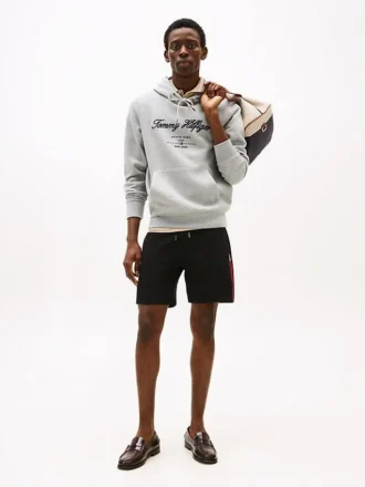 Short en molleton avec logo drapeau Short en molleton avec logo drapeau