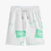 Short en molleton pour enfant avec logo mélangé sur toute la surface Short en molleton pour enfant avec logo mélangé sur toute la surface