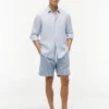Shorts 7″ en coton et lin rayé Shorts 7″ en coton et lin rayé