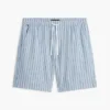 Shorts 7″ en coton et lin rayé Shorts 7″ en coton et lin rayé
