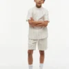 Shorts ample à rayures en mélange de lin pour enfant