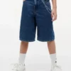 Shorts baggy en denim imprimé graffiti pour enfant