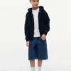 Shorts baggy en denim imprimé graffiti pour enfant