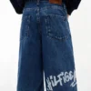Shorts baggy en denim imprimé graffiti pour enfant