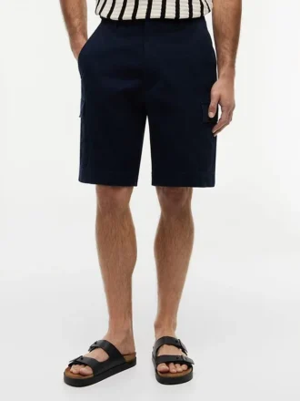 Shorts cargo en sergé stretch à coupe décontractée
