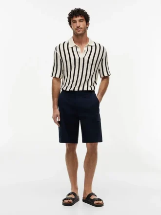 Shorts cargo en sergé stretch à coupe décontractée