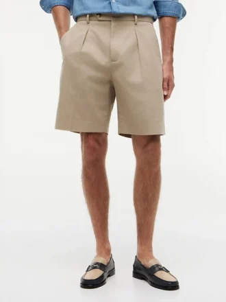 Shorts décontractés en mélange coton-lin