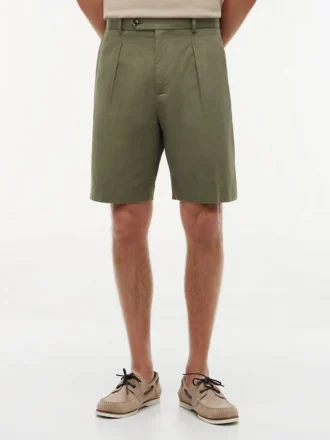 Shorts décontractés en mélange coton-lin Shorts décontractés en mélange coton-lin