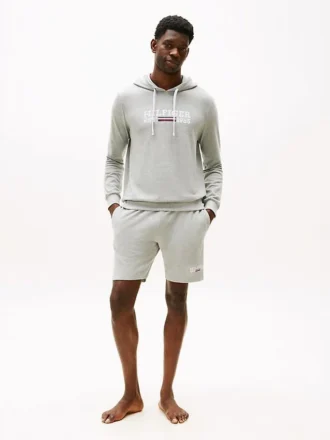 Shorts de nuit en piqué avec logo Hilfiger 8&Prime;