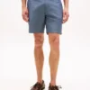 Shorts en coton et lin, coupe classique, 18 cm