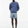 Shorts en coton et lin, coupe classique, 18 cm
