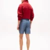 Shorts en coton et lin, coupe classique, 18 cm