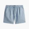 Shorts en coton et lin, coupe classique, 18 cm