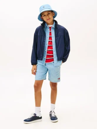 Shorts en denim à chevrons et drapeaux ondulés pour enfant