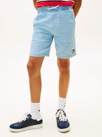 Shorts en denim à chevrons et drapeaux ondulés pour enfant