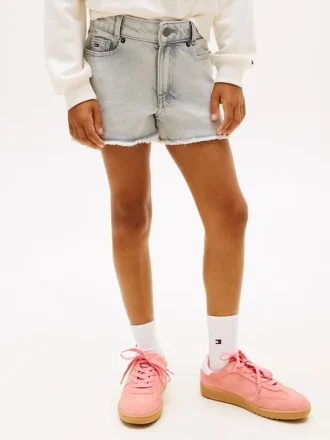 Shorts en denim à ourlet brut pour enfant Shorts en denim à ourlet brut pour enfant