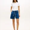 Shorts en denim taille haute avec ceinture