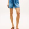 Shorts en denim taille haute avec ceinture