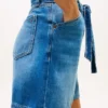Shorts en denim taille haute avec ceinture