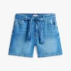 Shorts en denim taille haute avec ceinture