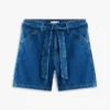 Shorts en denim taille haute avec ceinture