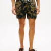 Shorts en lin à imprimé tropical
