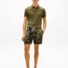 Shorts en lin à imprimé tropical