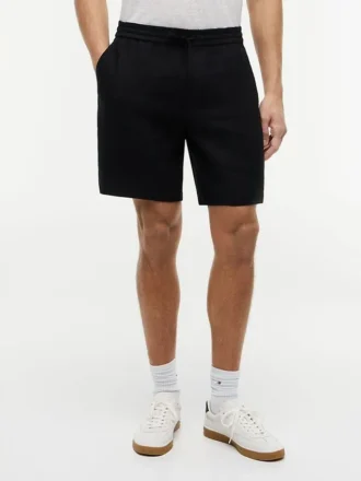 Shorts en lin mélangé, coupe classique, 20 cm