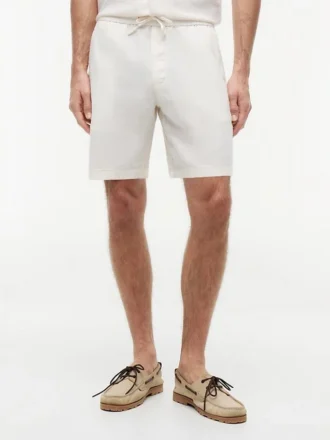 Shorts en lin mélangé, coupe classique, 20 cm