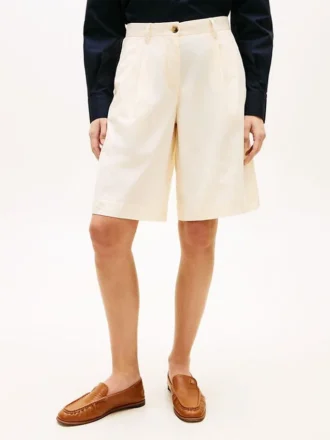 Shorts en popeline plissé
