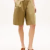 Shorts en popeline plissé