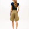 Shorts en popeline plissé