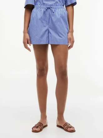 Shorts en popeline rayée à enfiler