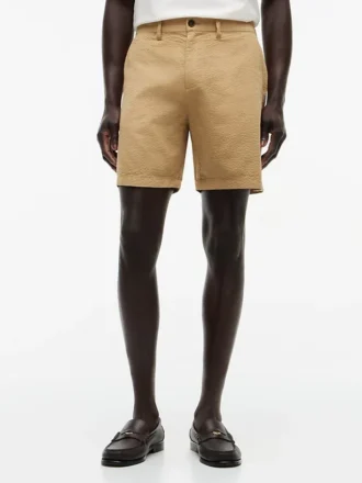 Shorts en seersucker coupe classique 7&Prime;