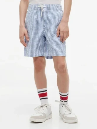 Shorts en seersucker rayé pour enfant