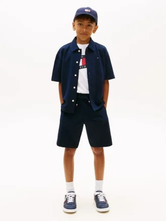 Shorts en seersucker stretch pour enfant Shorts en seersucker stretch pour enfant