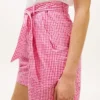 Shorts en seersucker vichy avec ceinture Shorts en seersucker vichy avec ceinture