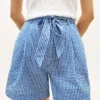 Shorts en seersucker vichy avec ceinture Shorts en seersucker vichy avec ceinture